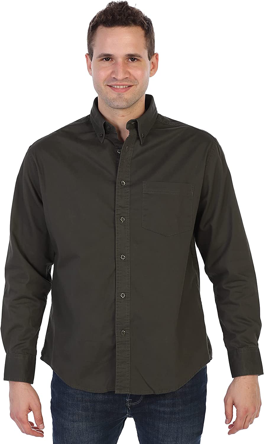 Gioberti Mens 100% Cotton Long Sleeve Casual Twill Oxford Shirt