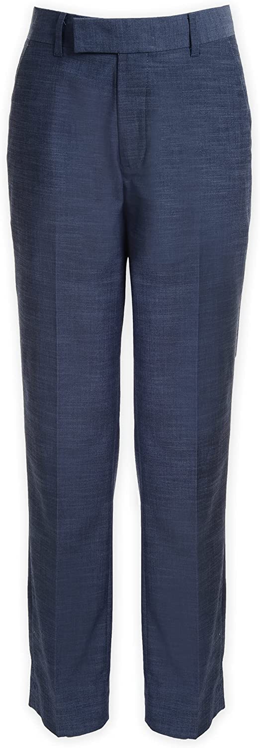 Calvin Klein Boys' Flat Suit Dress Pant, Straight Leg Fit & Hemmed Bottom, Belt Loops & Functional Front Pockets