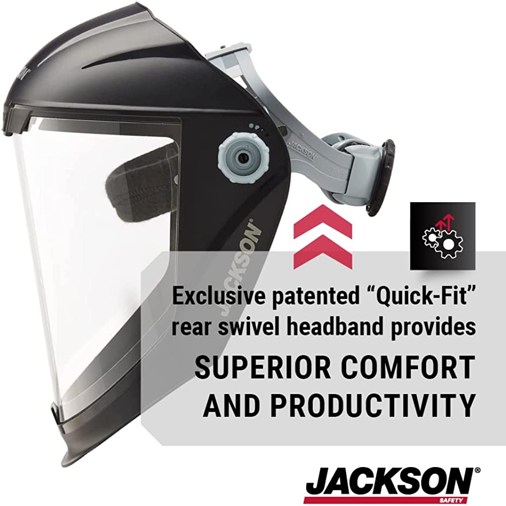 Jackson Safety Lightweight MAXVIEW Premium Face Shield with 370 Speed Dial Ratcheting Headgear