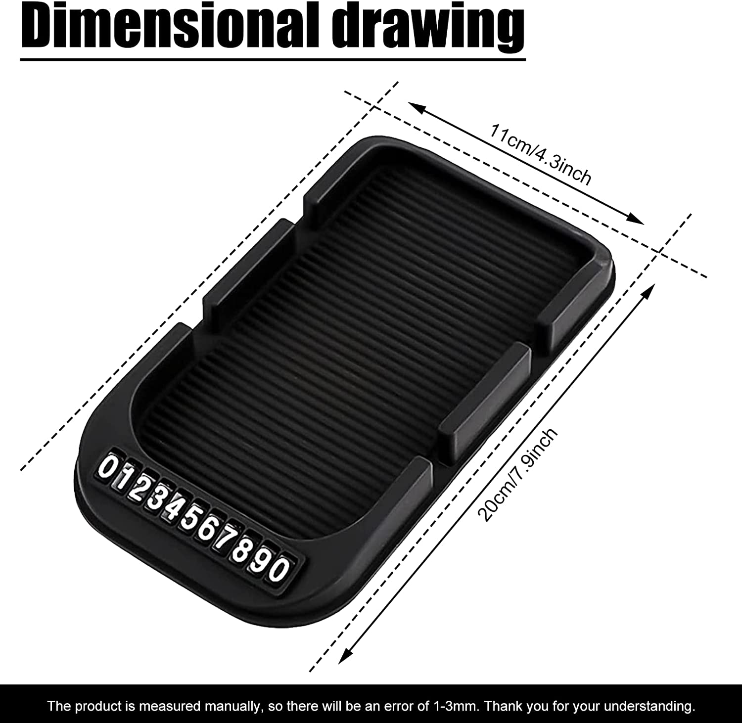  Roll over image to zoom in RBOKO Anti Slip Gel Pad Car Dashboard Cell Phone Holder Stand for Navigation Cell Phone, Car Interior Accessories Keychains Sunglasses Anti Slip Mat Phone Holder for Car