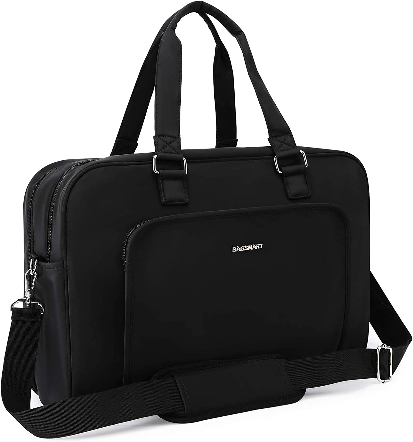 Weekender Bags for Women, BAGSMART Travel Duffle Overnight Bag Personal Item Bag with Shoe Bag for Travel Essentials (Pink, 27L)