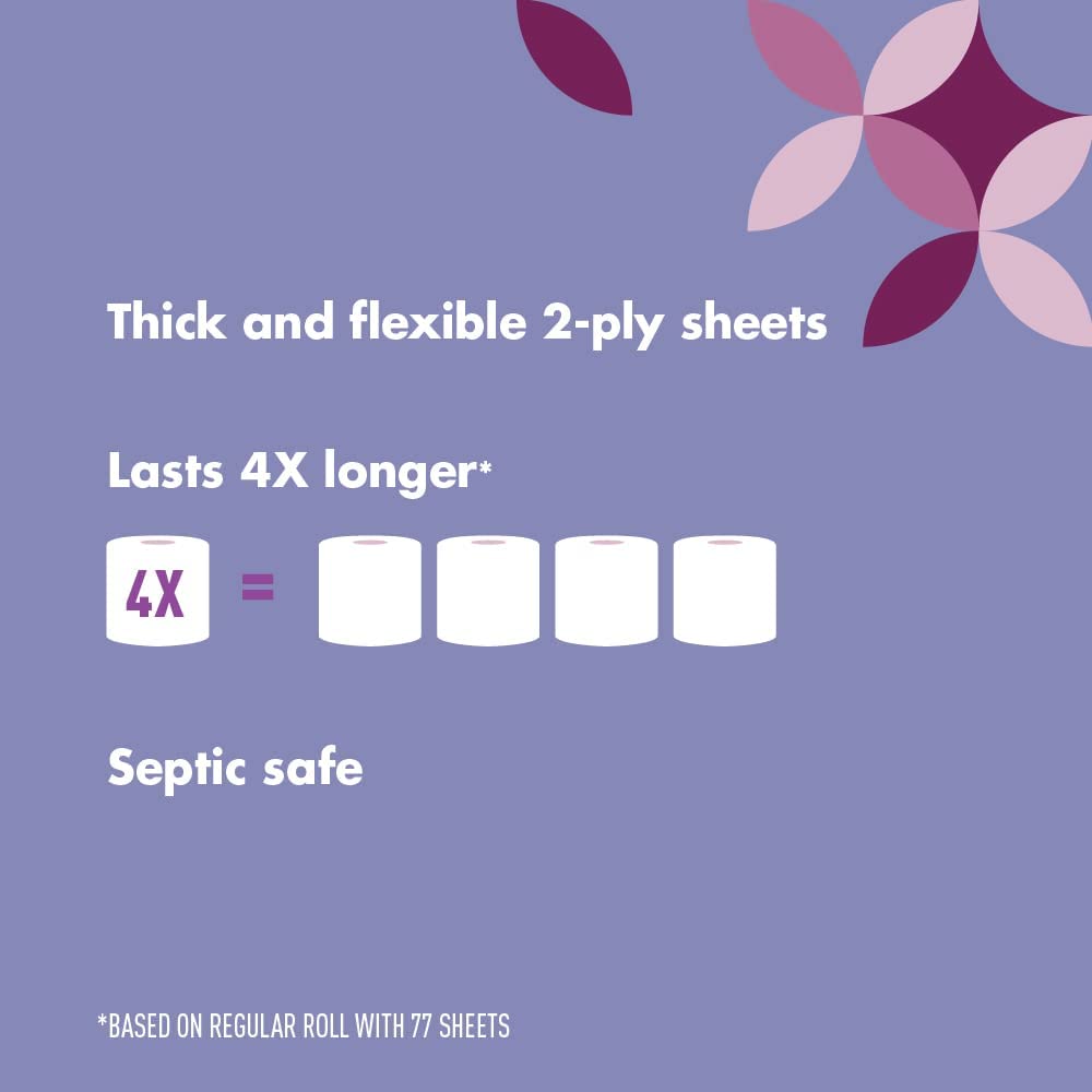 Amazon Brand - Presto! 308-Sheet Mega Roll Toilet Paper， Ultra-Strong， 6 Count (Pack of 4)， 24 Count = 96 Regular Rolls