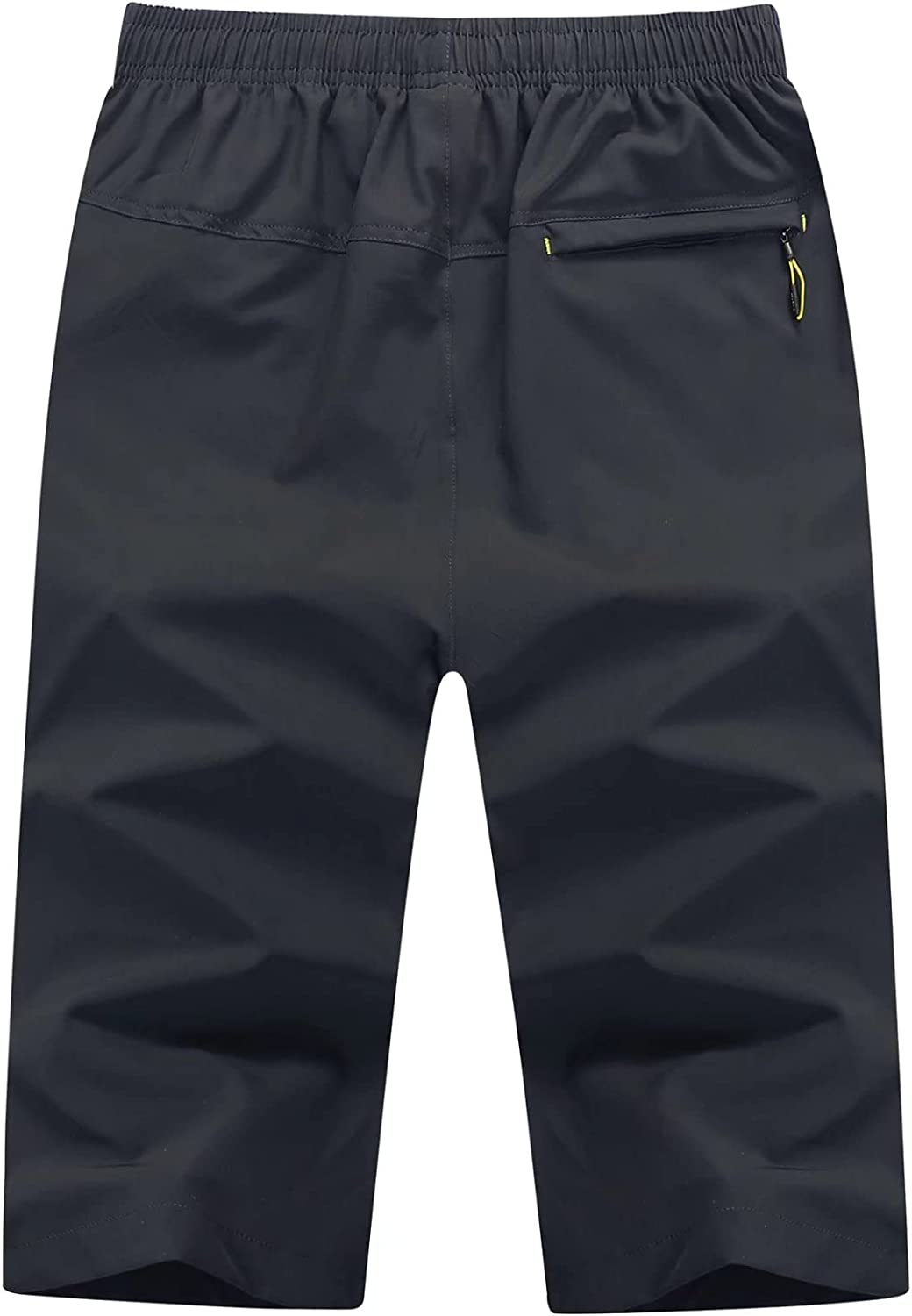 MAGCOMSEN Men's Quick Dry 3/4 Capri Pants Zipper Pockets Hiking Running Long Shorts