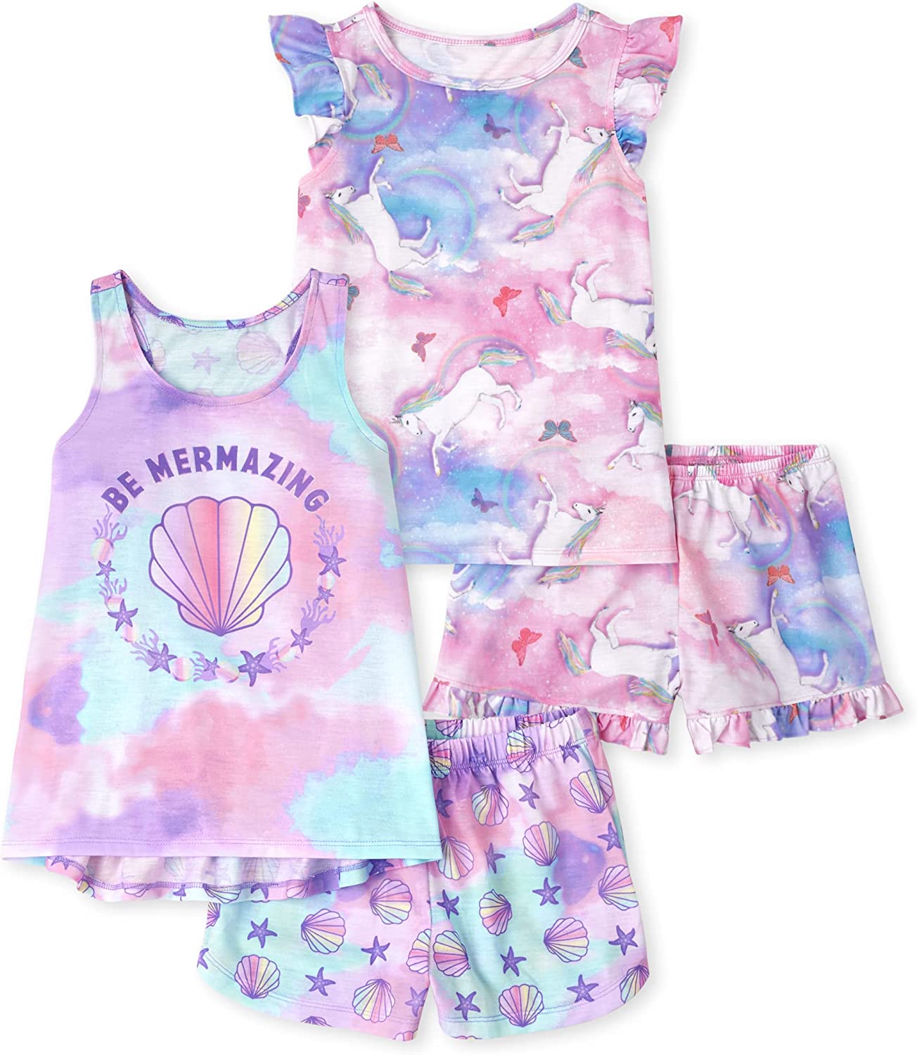The Children's Place girls The Children's Place Girls Sleeveless Tank Top and Shorts 2 Piece Pajama Set