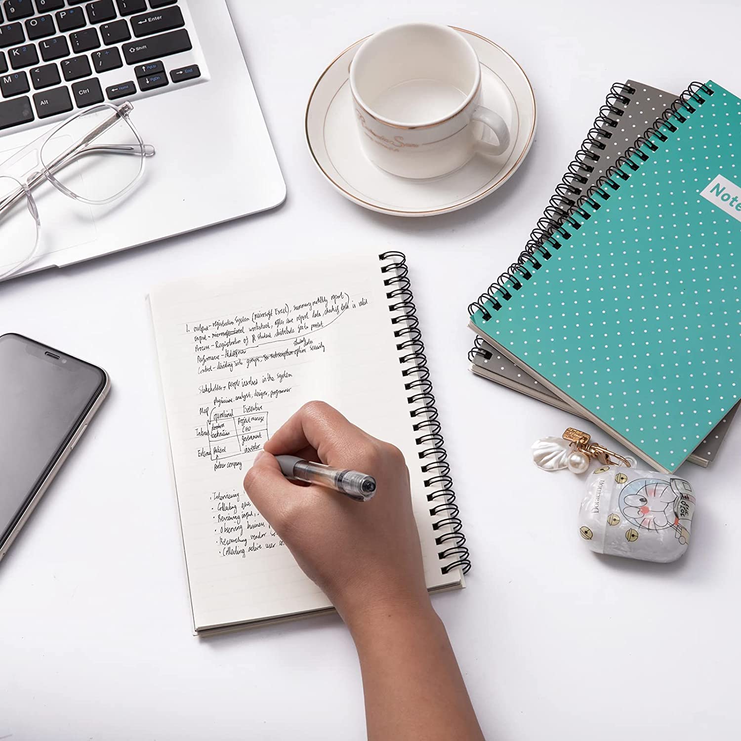 Dawfolk Spiral Notebook A5 4 Pack ， Ruled Journals Notebooks， Soft Cover Notebook， 80Sheets， 160Pages， Lined Paper， 5" x 8"， For Office， School Supplies