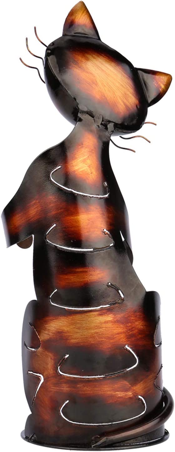 Ailgely Cat Shaped Wine Holder, Cat Wine Bottle Holder, Tabletop Decor Wine Rack, Metal Sculpture Wine Stand, Crafts Ornament for Home Kitchen