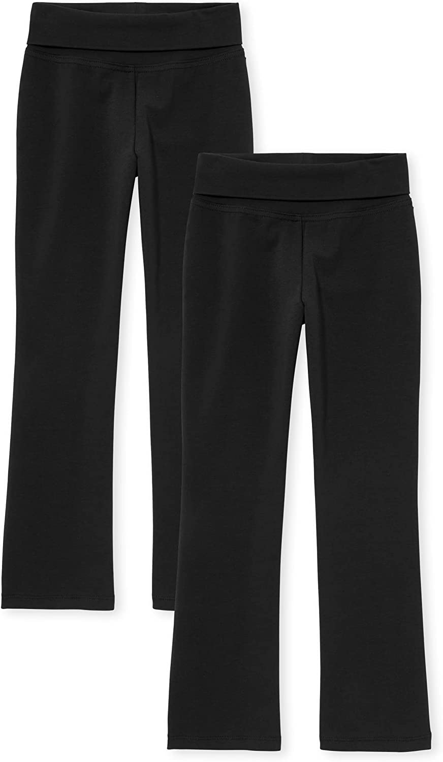 The Children's Place Girls' Active Foldover Waist Pants 2-Pack