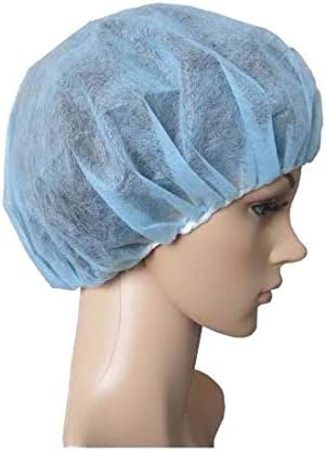 GOODSELL 21" Disposable Bouffant Caps, Hair Head Cover Net, Non-Woven, Medical, Labs, Nurse, Tattoo, Food Service, Health, Hospital -Blue (100 PCS (1 Pack))