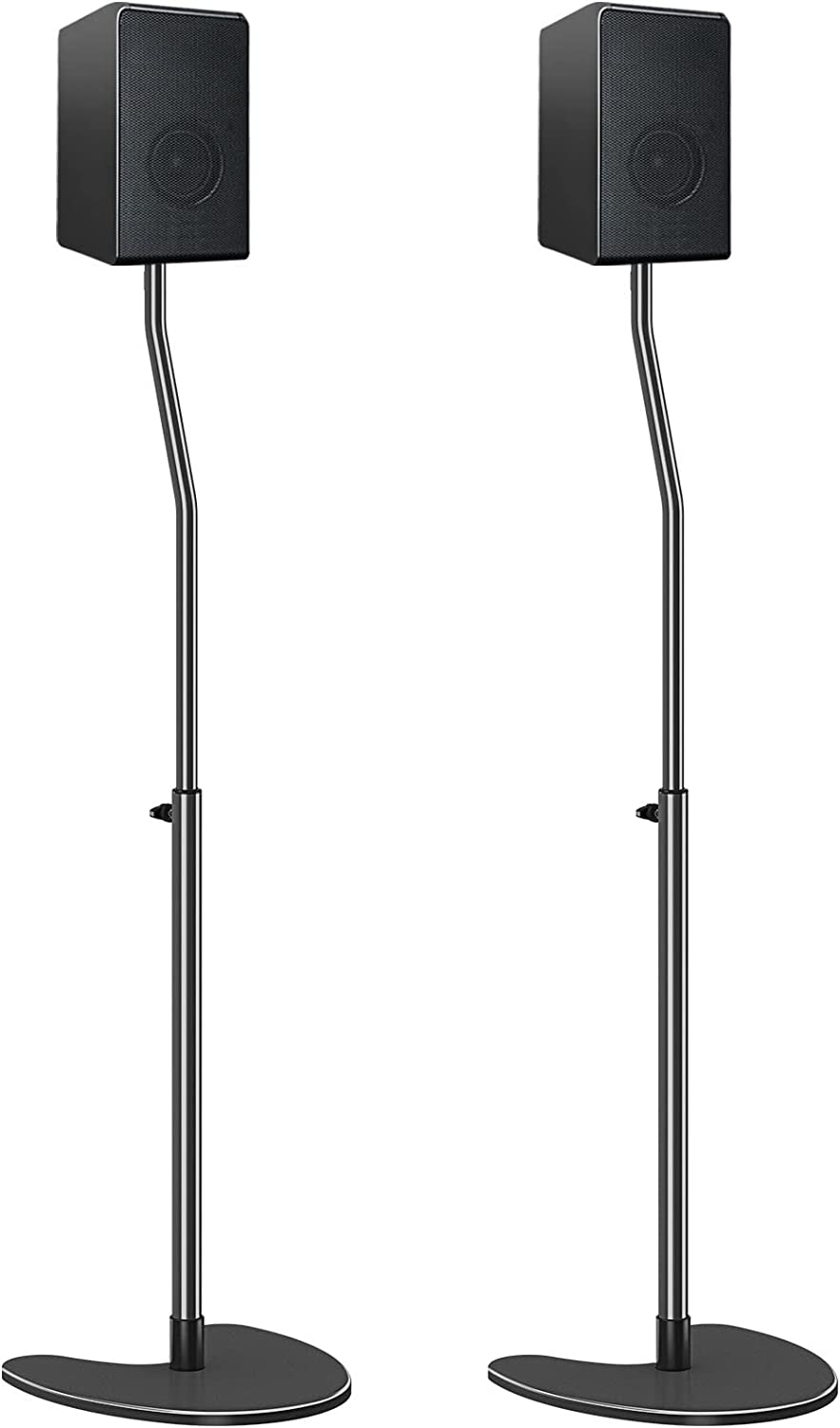 Mounting Dream Height Adjustable Speaker Stands Mounts， One Pair Floor Stands， Heavy Duty Base Extendable Tube， 11 LBS Capacity Per Stand， MAX 40" Height Adjustment MD5401 (Speakers Not Included)