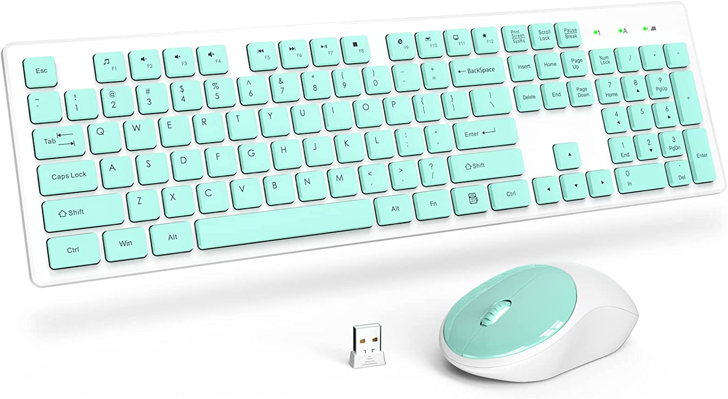 Wireless Keyboard and Mouse, Trueque Silent 2.4GHz Cordless Full Size USB Keyboard Mouse Combo, Long Battery Life, Lag-Free Wireless for Computer, Laptop, PC, Windows, Mac, Chrome OS (Black)