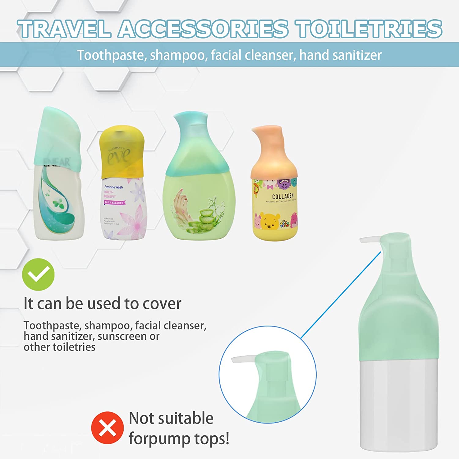 32 Pack Leak Proof Sleeves for Travel Container, Toiletry Covers for Leak Proofing in Luggage, Silicone Travel Bottles Leak Proof Tool Fits Most Size Bottles,Elastic Sleeves for Women,Men, Colorful