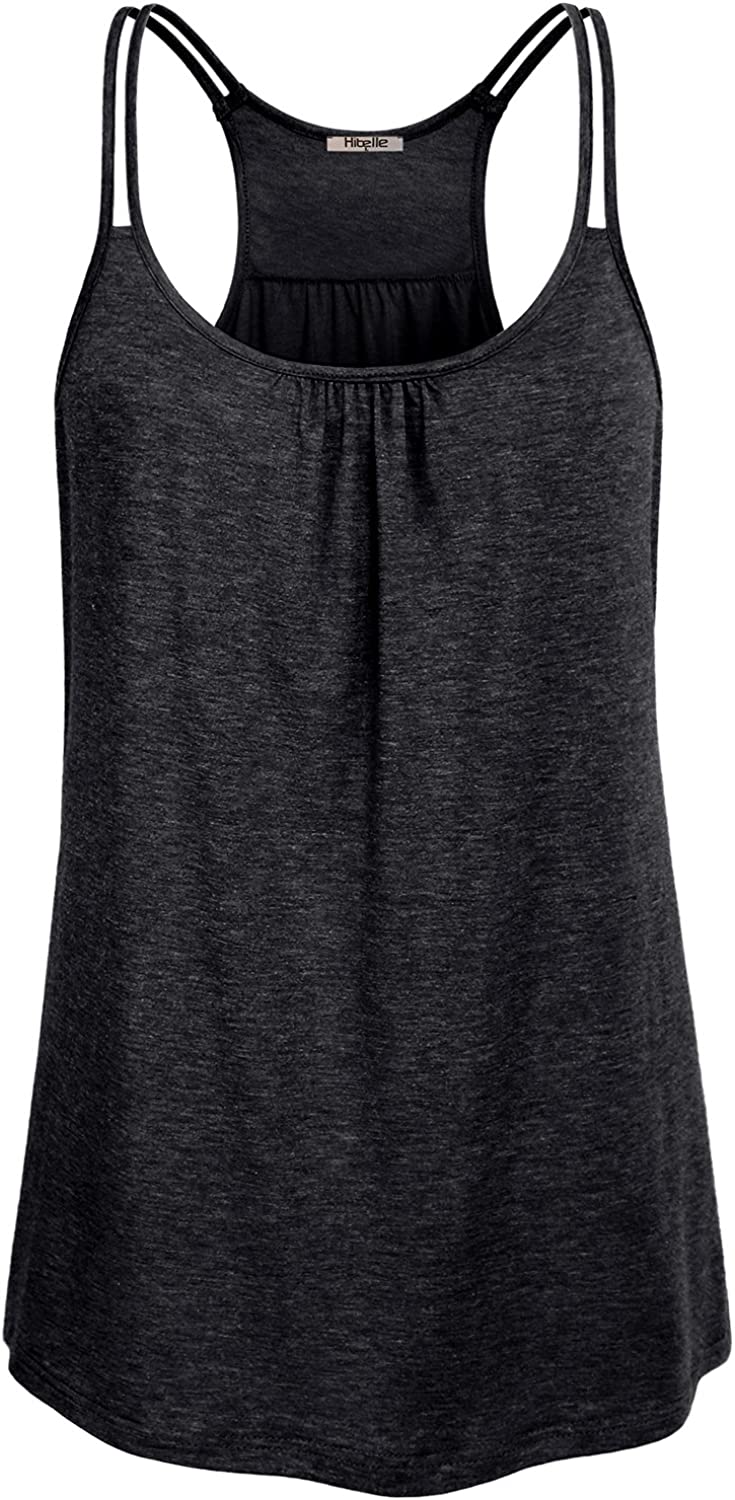 Hibelle Womens Scoop Neck Cute Racerback Yoga Workout Tank Top