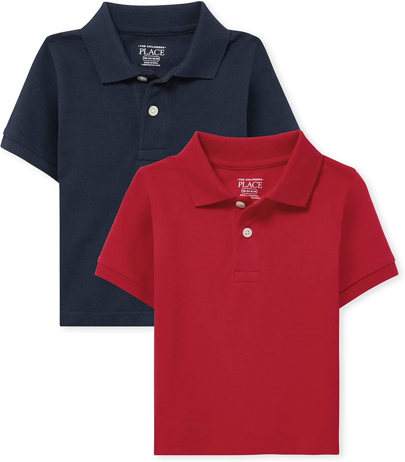 The Children's Place Baby Boys' and Toddler Short Sleeve Pique Polo 2-Pack