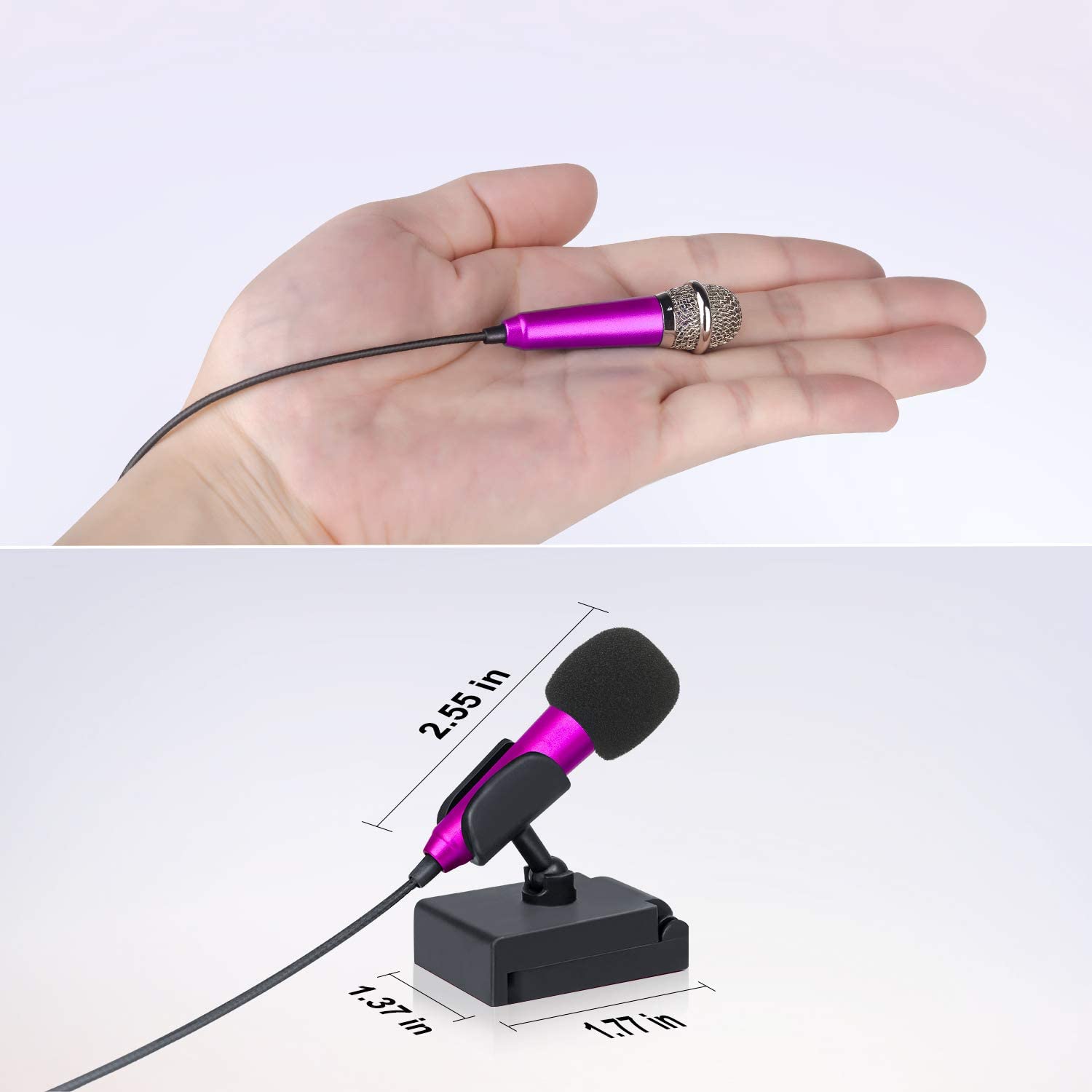 Uniwit Mini Portable Vocal/Instrument Microphone for Mobile Phone Laptop Notebook Apple iPhone Sumsung Android with Holder Clip (Black)