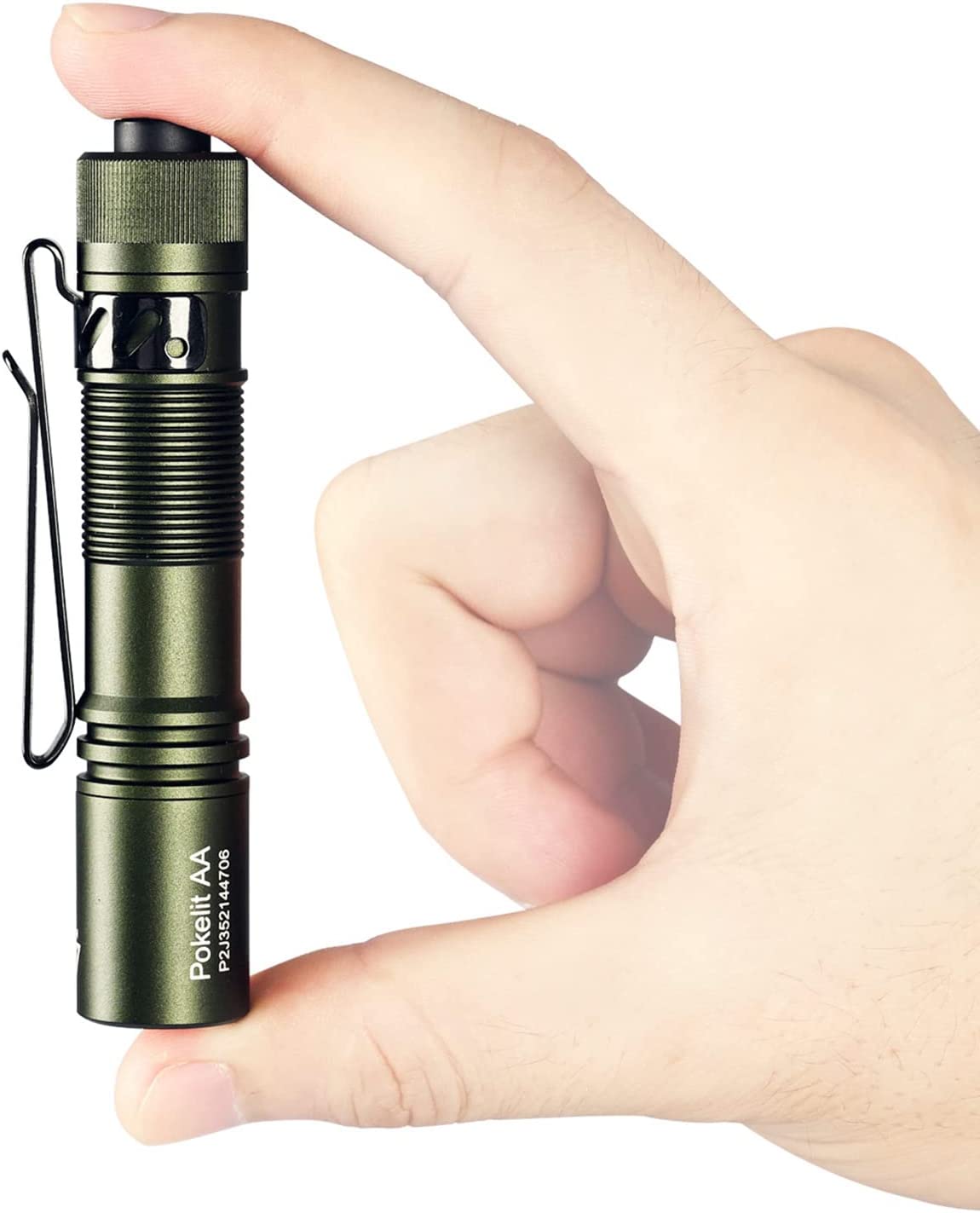 ACEBEAM Pokelit AA Rechargeable Mini Flashlight with Clip, 550 High Lumens Pocket EDC Flashlight, Super Bright Small Flashlight, 90+ High CRI Led Flashlight for Camping,Hiking,Everyday Use(Dark Green)