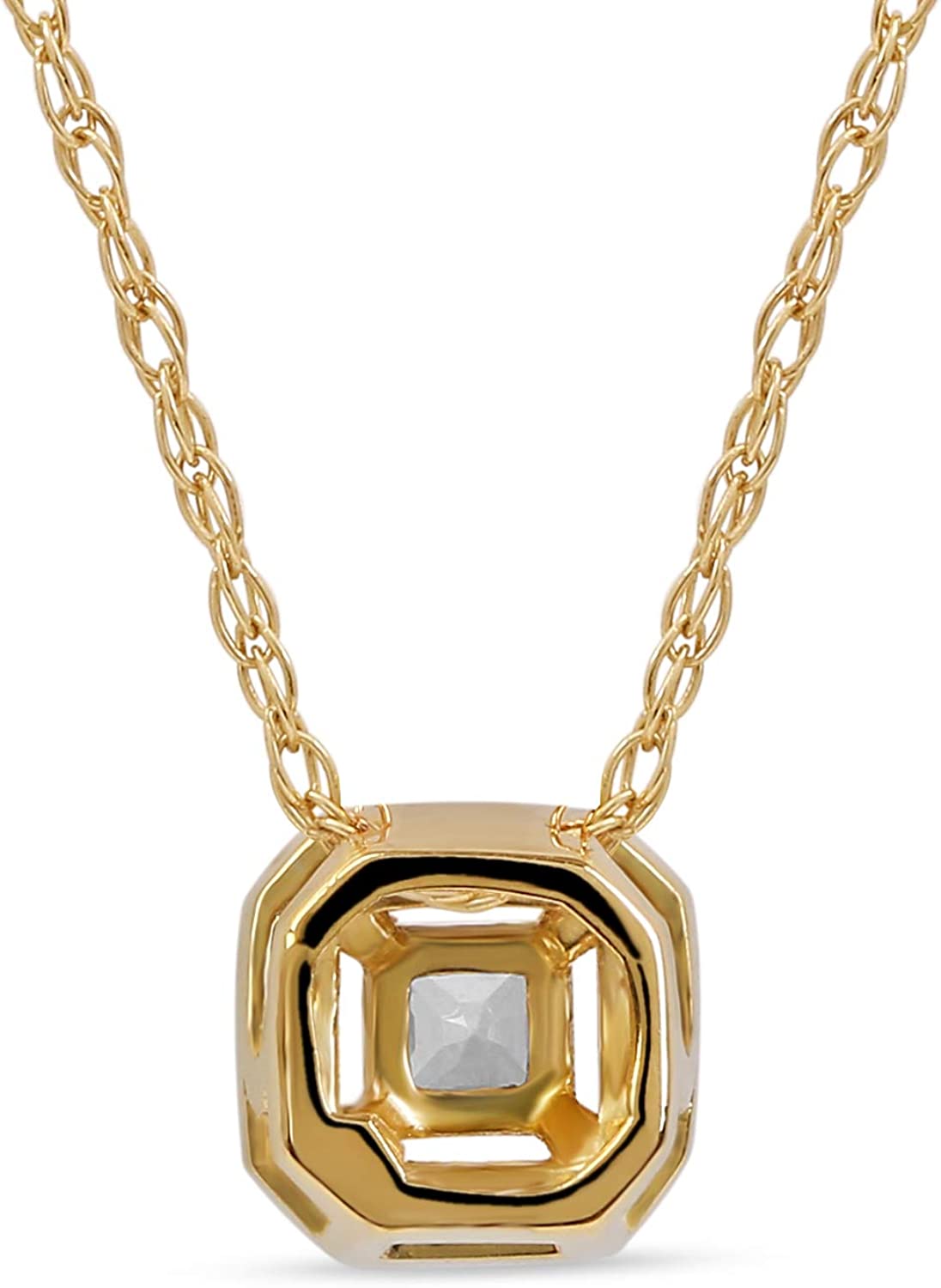 LA BELLA 10k Gold 1/4 CT.TDW. Diamond Halo Pendant Necklace for Women Girls Diamond Jewelry Gifts for Her by Labella