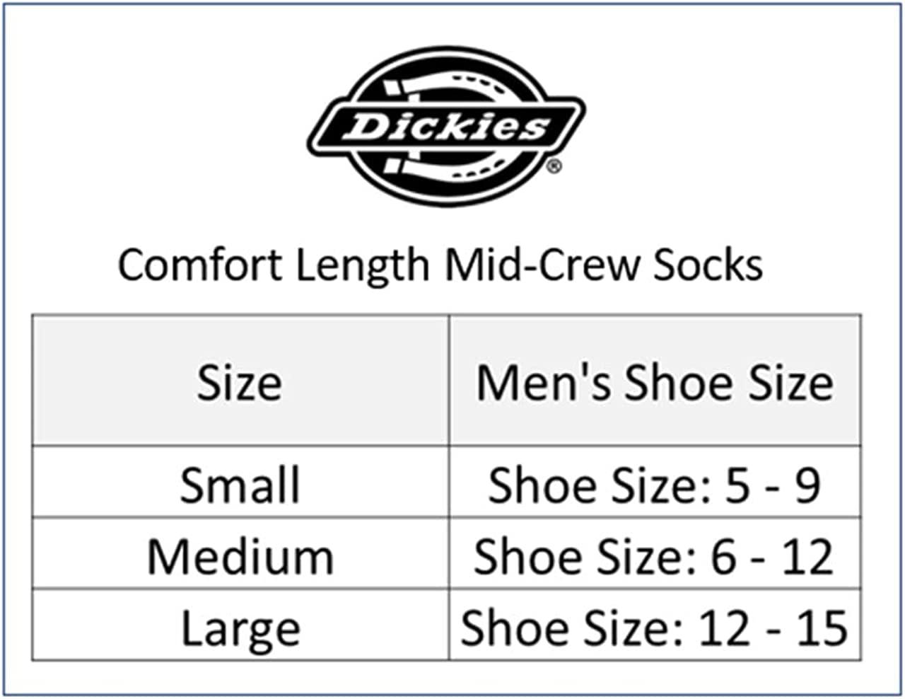 Dickies Men's Dri-tech Moisture Control Comfort Length Crew Socks
