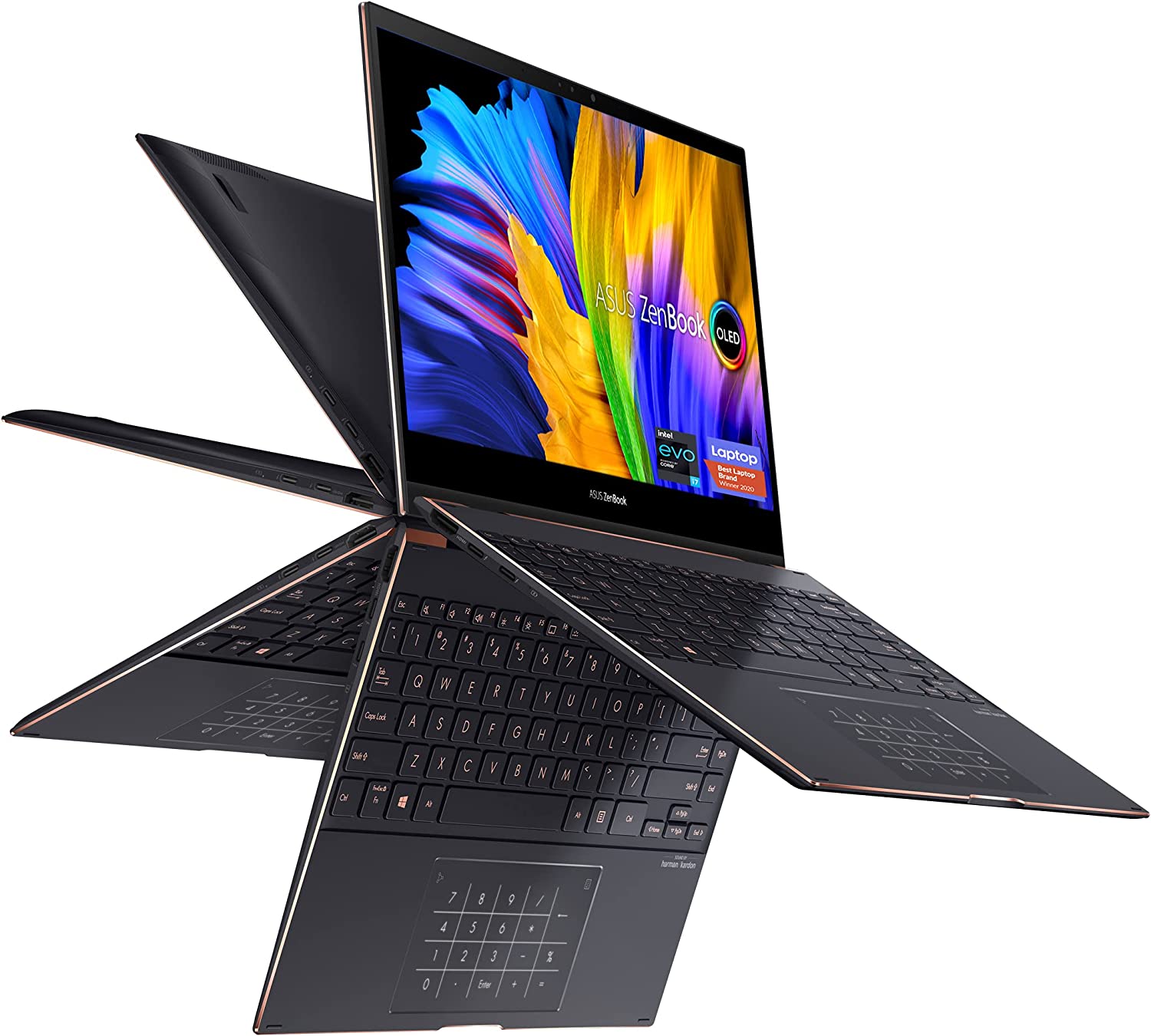 ASUS ZenBook Flip S13 Slim Laptop, 13.3” 4K OLED Touch, Intel Evo Platform Core i7-1165G7, 16GB RAM, 1TB SSD, Thunderbolt 4, TPM, Windows 11 Pro, AI Noise-Cancellation, Jade Black UX371EA-XH76T