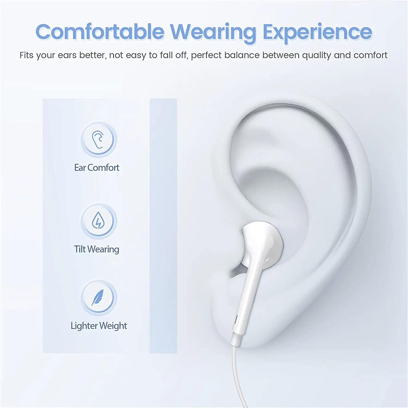 2 Pack Apple Earbuds [Apple MFi Certified] Earphones Wired with Microphone for 3.5mm iPhone Headphones (Built-in Microphone & Volume Control) Compatible with iPhone, iPad, iPod, PC, MP3/4