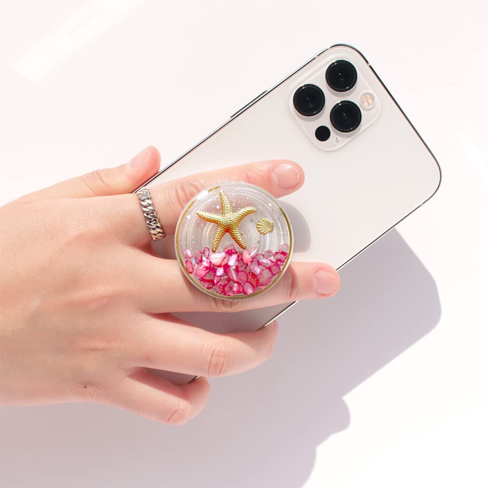 Lito.Dito Ocean Style Expandable Collapsible Mobile Phone Grip Stand Holder for Smartphone Tablet Cell Phone Accessory (Ocean Epoxy Lime)