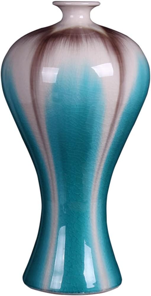 ZSEDP Crack-Changing Glaze Vase Ceramic Antique Kiln Decoration of Chinese Style Living Room Porch Wine Cabinet