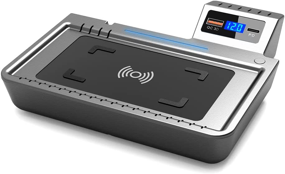 T TGBROS Custom Fit for 15W Fast Wireless Car Charger 2020-2022 Ford Explorer Fasting Charging with 36W USB Port Wireless Qi Phone Charger Pad