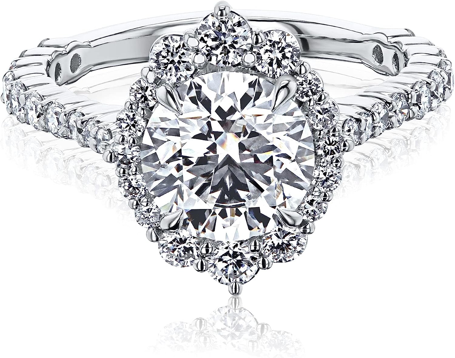 Kobelli 2.49 ctw IGI Lab Grown Diamond Antique-Style Alexa Engagement Ring 14K White Gold (E/VS1)