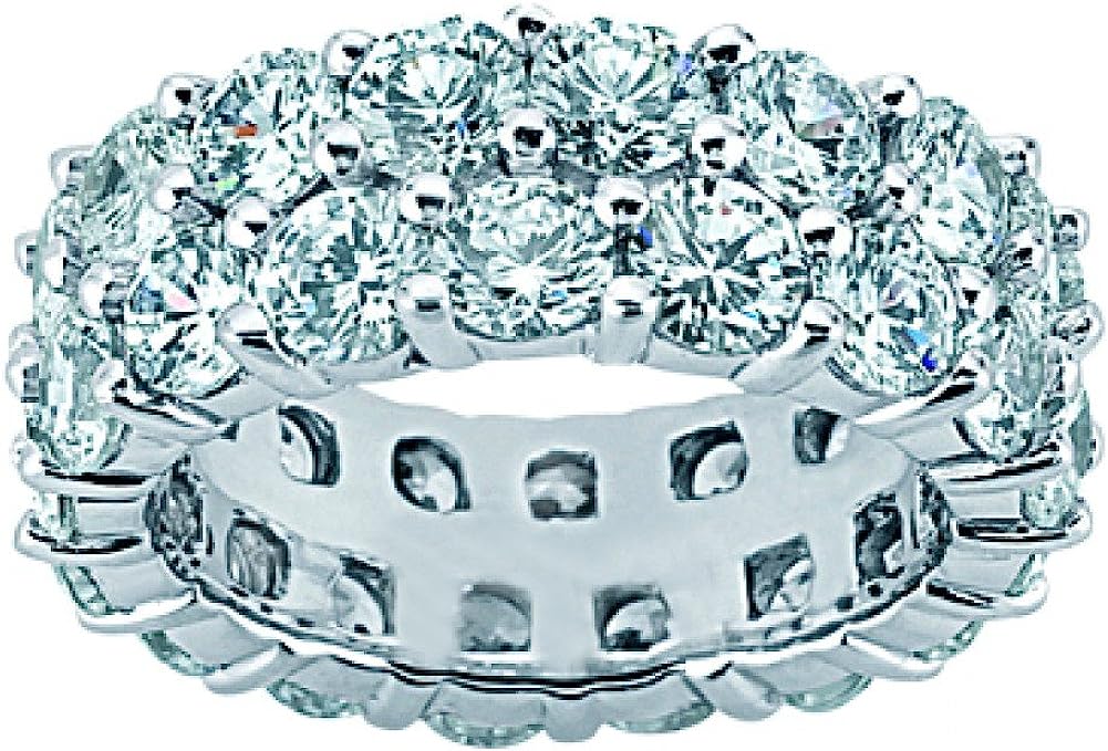 Madina Jewelry 4.50 ct Two Row Diamond Eternity Wedding Band Ring in Platinum