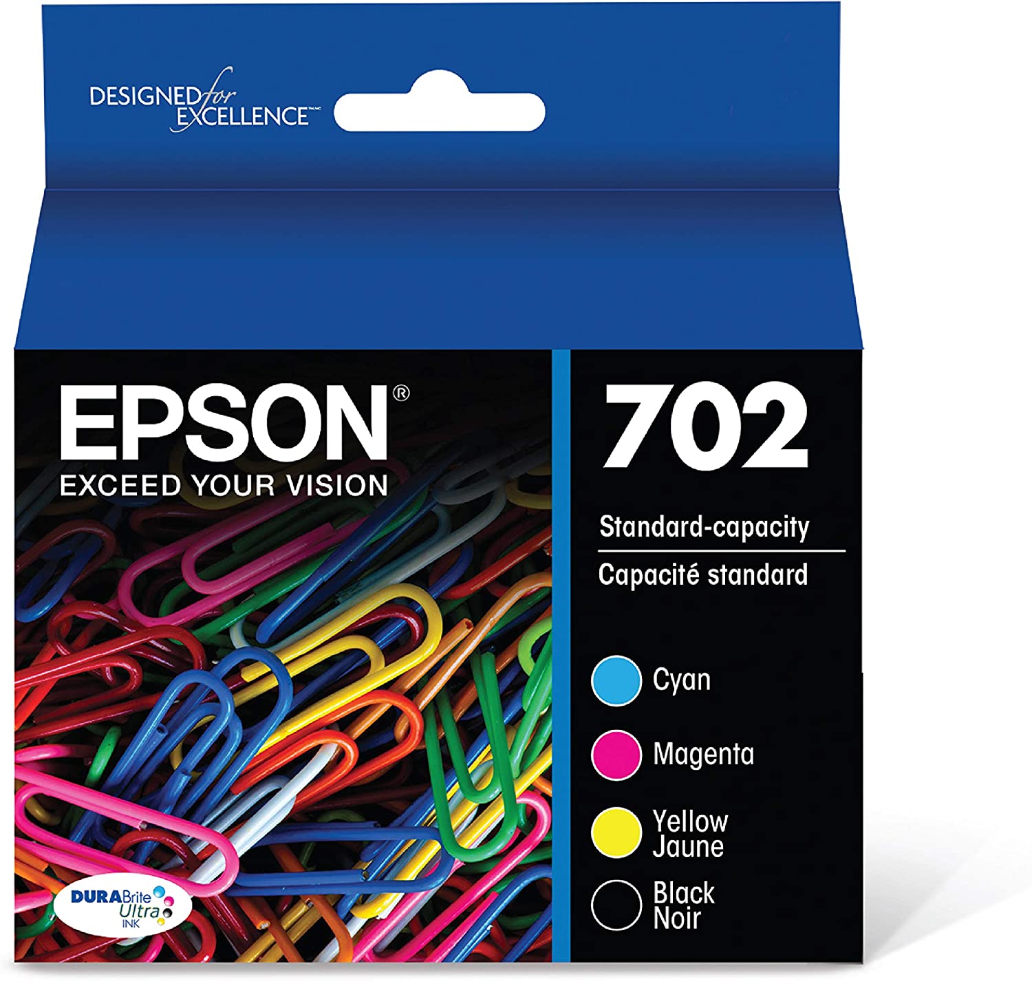 EPSON T702 DURABrite Ultra -Ink Standard Capacity Black & Color -Cartridge Combo Pack (T702120-BCS) for select Epson WorkForce Pro Printers
