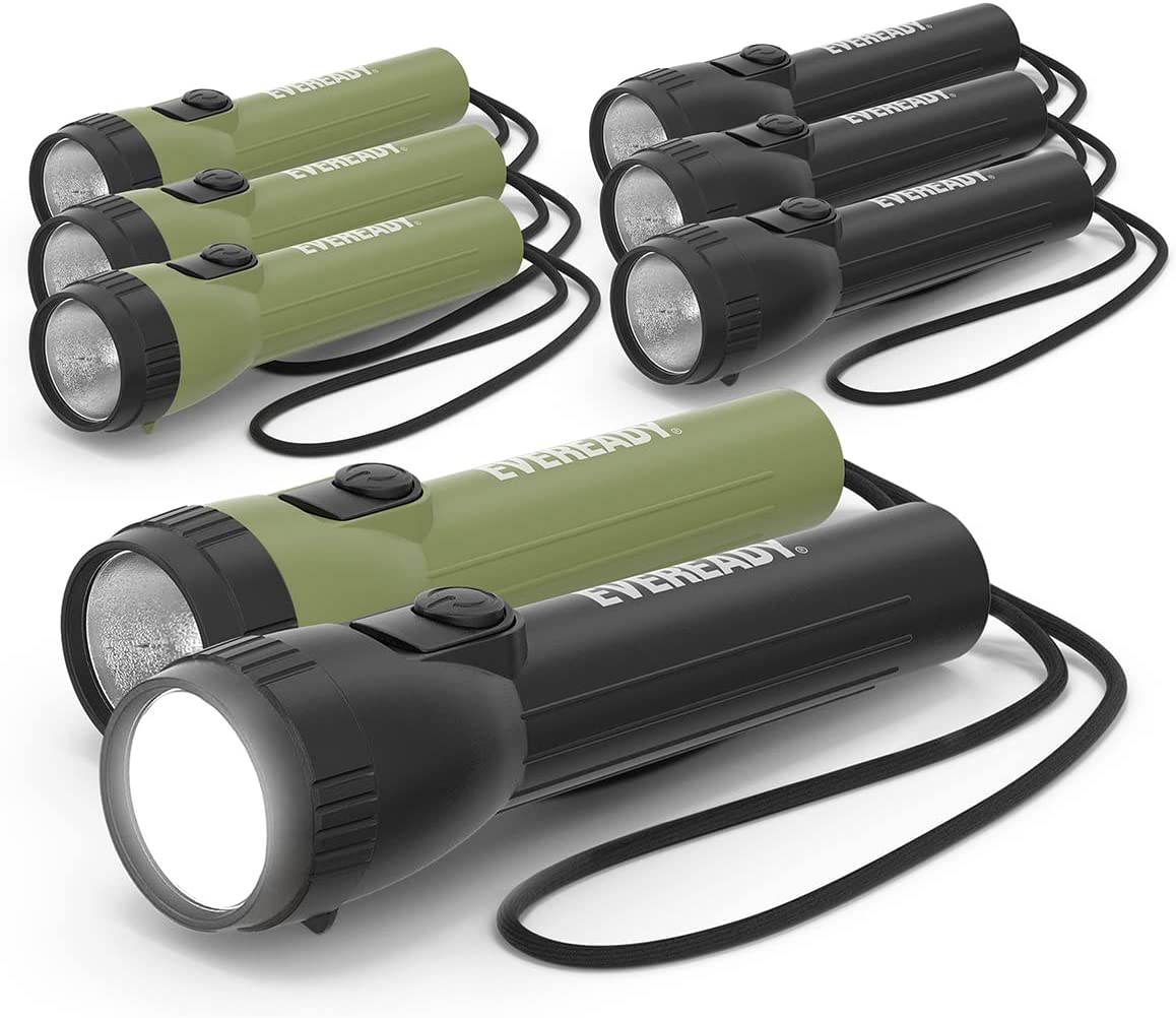 Eveready LED Flashlight, Bright Flashlights for Emergencies and Camping Gear, Flash Light with AA Batteries Included, Pack of 4