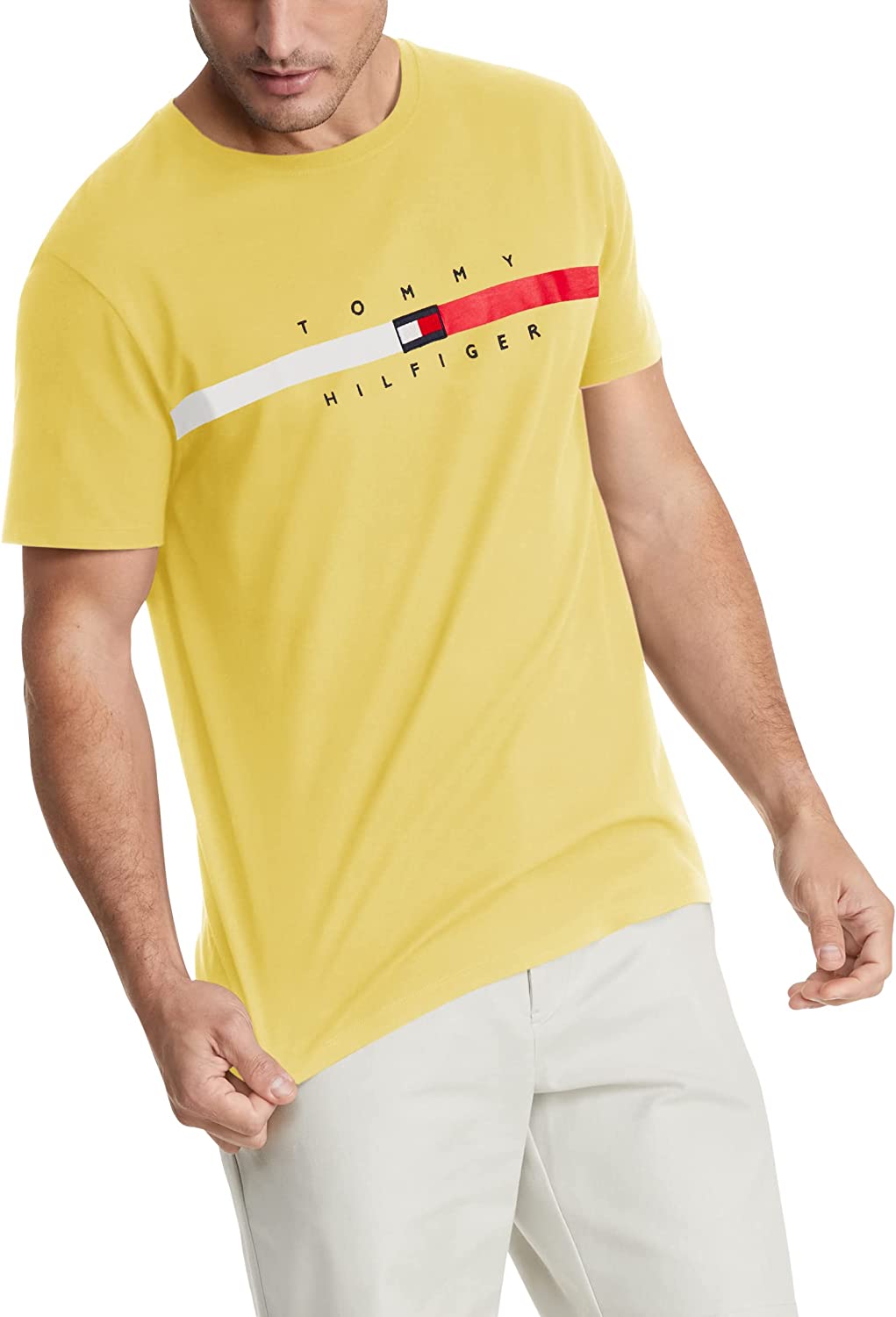 Tommy Hilfiger Men's Short Sleeve Signature Stripe Graphic T-Shirt