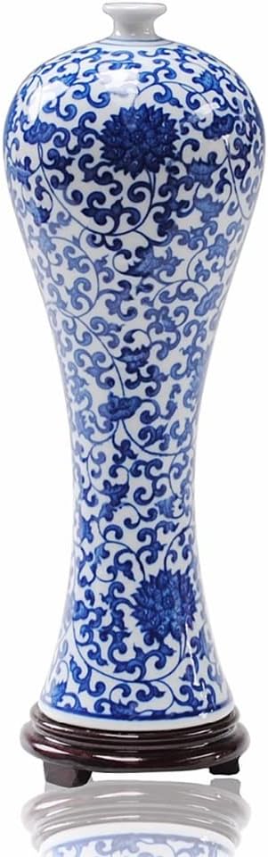 ZSEDP Antique Blue and White Ceramic Beauty Vase Design Porcelain Flower Handmade Home Decoration Flower Vases
