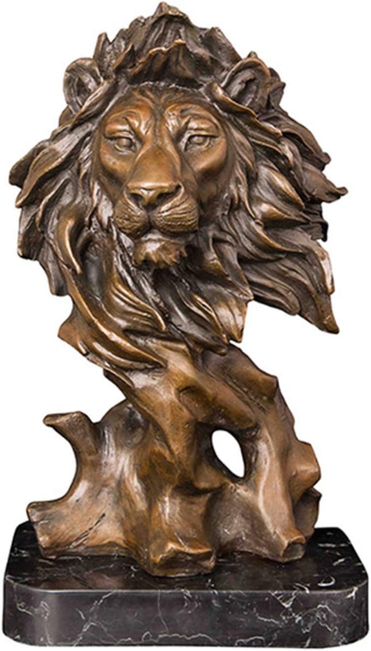 LIUJUN Bronze Lion Head Art Decor Home Decoration Antique Hot Casting Bronze Metal Lion Head Statue Sculpture Art