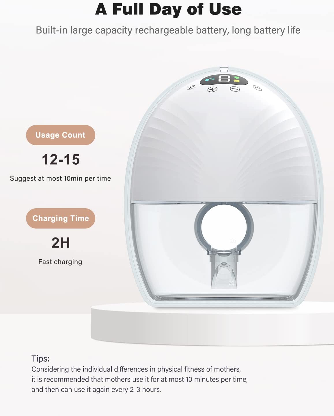 Wearable Breast Pump, Electric Breast Pump Hands Free with 3 Modes & 9 Levels, Portable Cordless Breast Pump for Travel, Office, Outdoors, 17/19/21/24mm Flanges