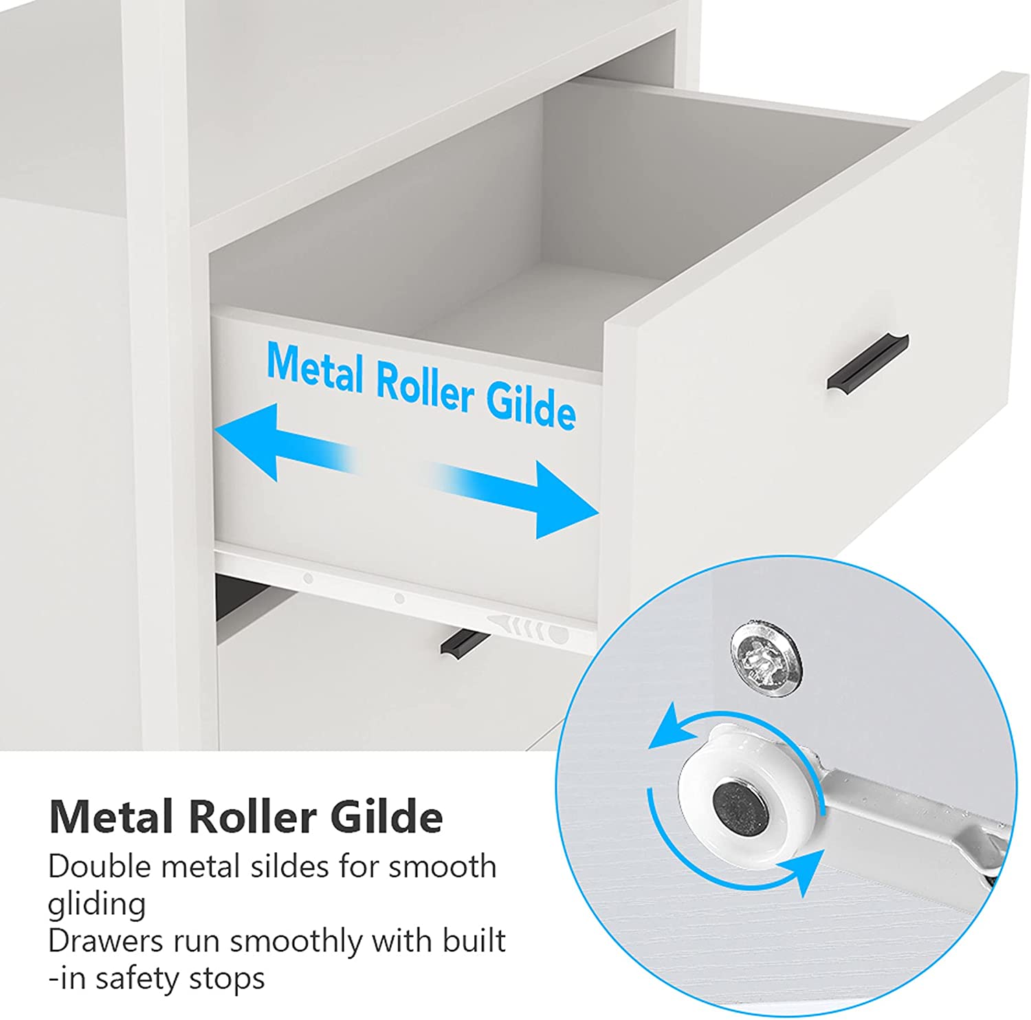 Tribesigns Bookcase, 4-Tier White Bookshelf with 2 Drawers, Etagere Standard Book Shelves Display Shelf for Home Office (White)