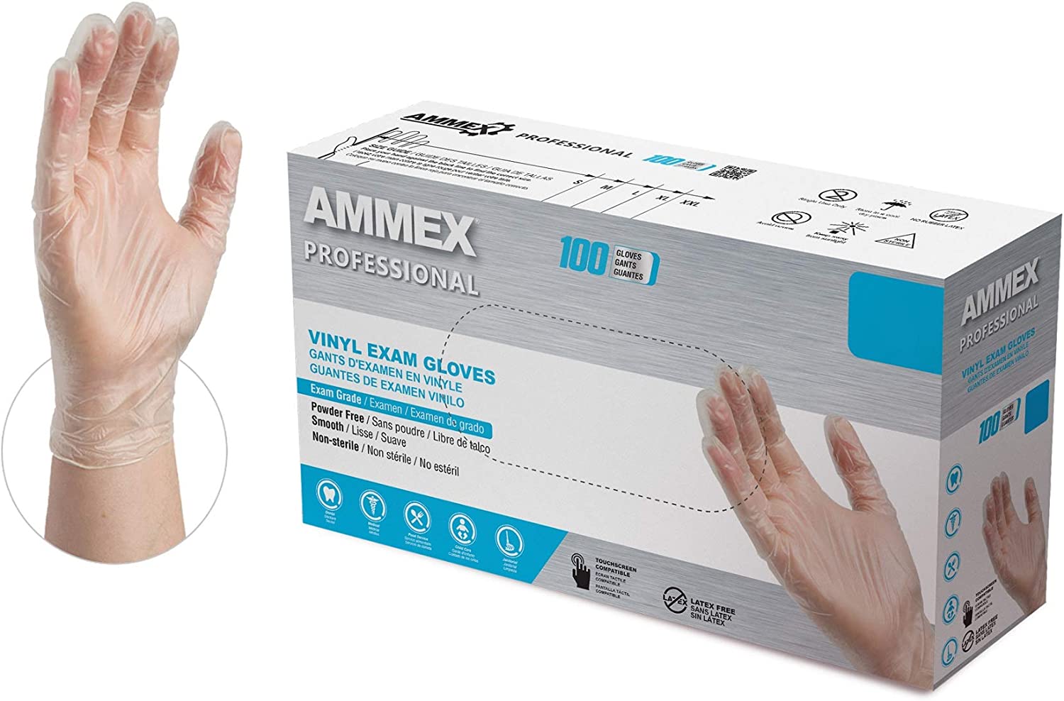 AMMEX Clear Vinyl Medical Gloves