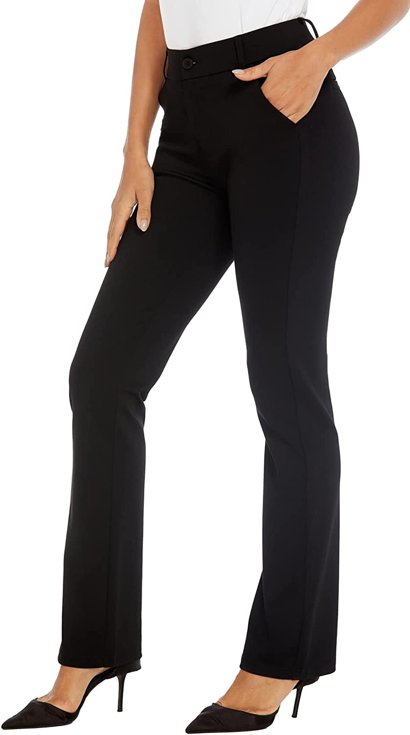 iChosy Women's Ease into Comfort Barely Bootcut Stretch Dress Pants