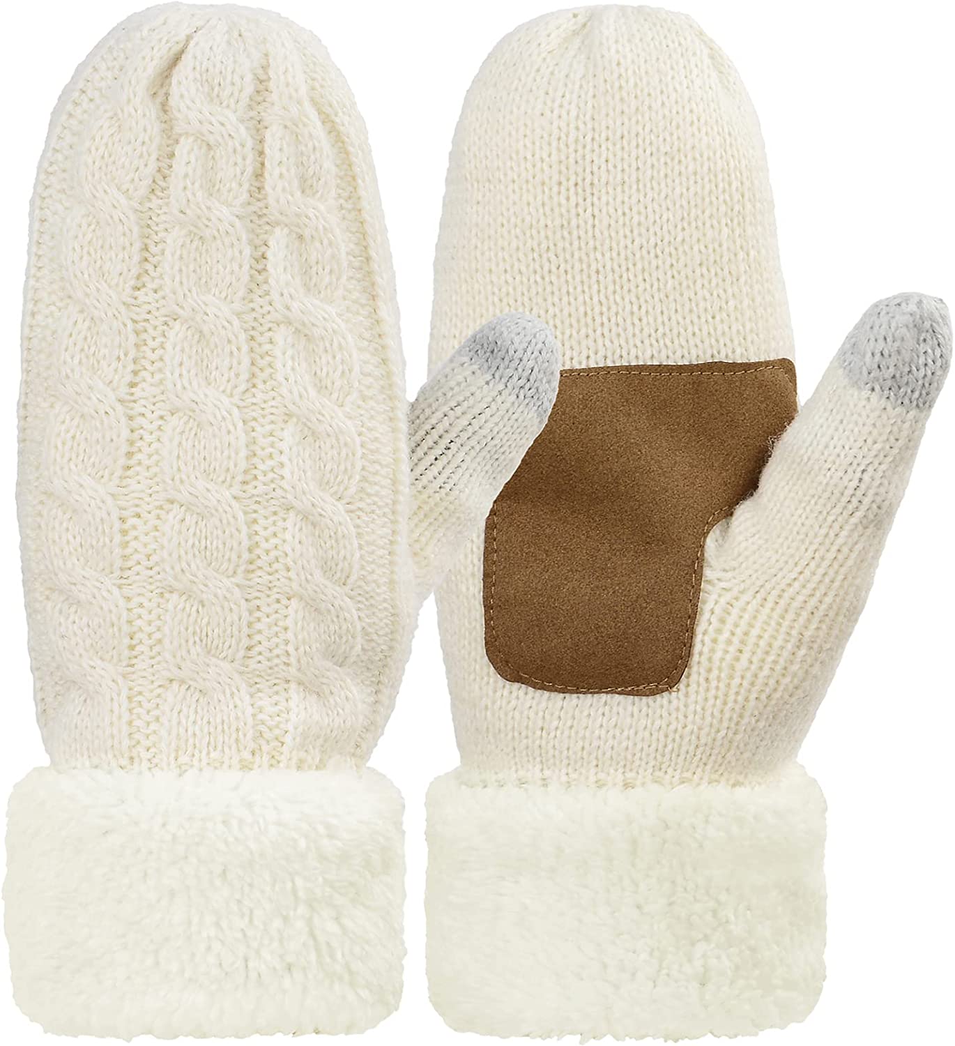 Zando Winter Warm Mittens for Women Thick Knitted Mittens Gloves Soft Lining Mittens Cold Weather Accessories Gifts