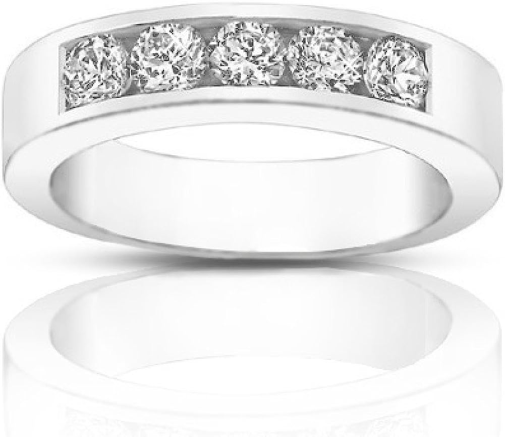 Madina Jewelry 0.50 Ct Round Cut Diamond Wedding Band Ring in Channel Setting in Platinum