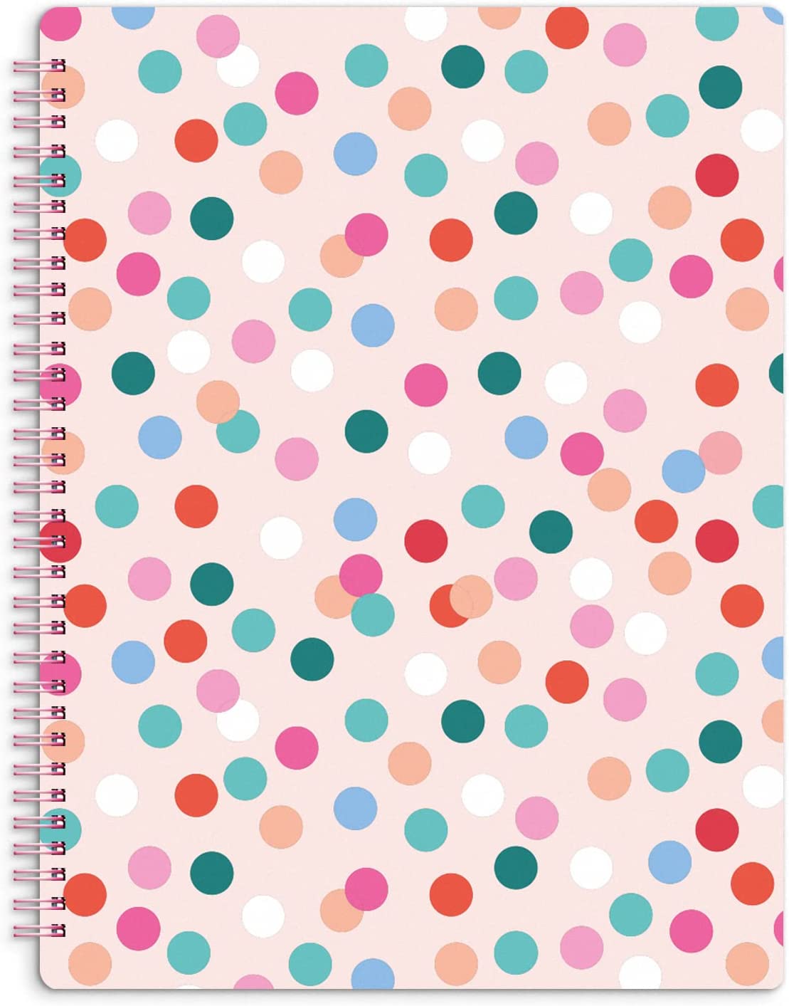 S&amp;O Cute Spiral Notebooks - College Ruled Spiral Notebook with Pockets - Hardcover Notebook for Women - 160 Pages - Cute Notebooks for School &amp; Journal - Polka Dots Notebook - 6.25x8.25"