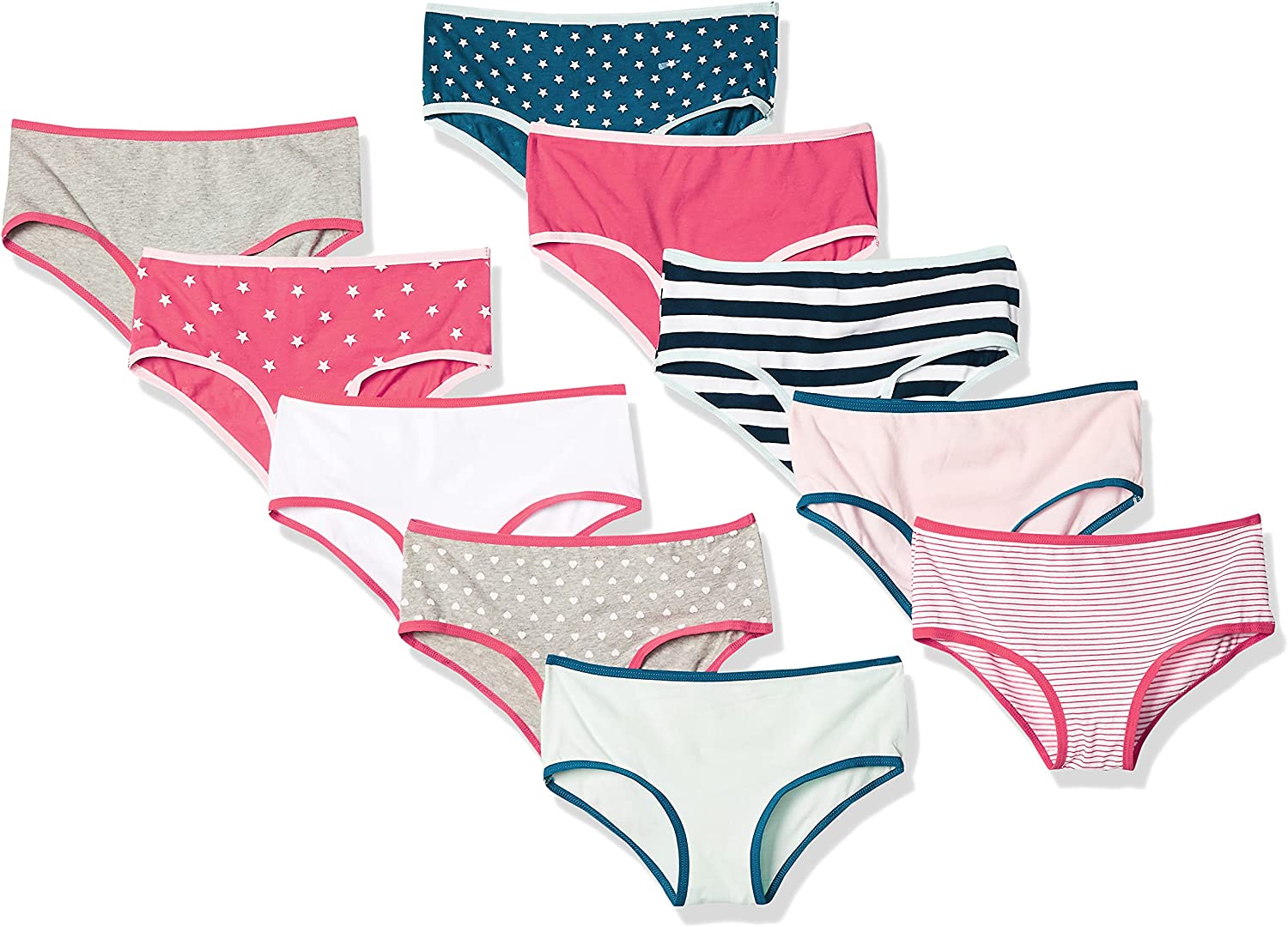 Amazon Essentials Girls' Bikini Underwear, Multipacks