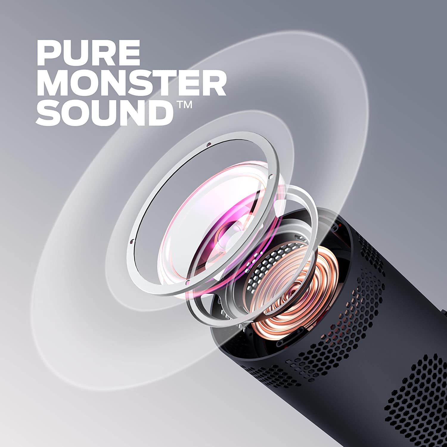 Monster S130 Wireless Bluetooth Speaker Loud Stereo Sound, Portable Speakers Bluetooth Wireless with Bluetooth 5.3, 24H Playtime, Support SD Card, Built-in Mic for Outdoor Travel Beach