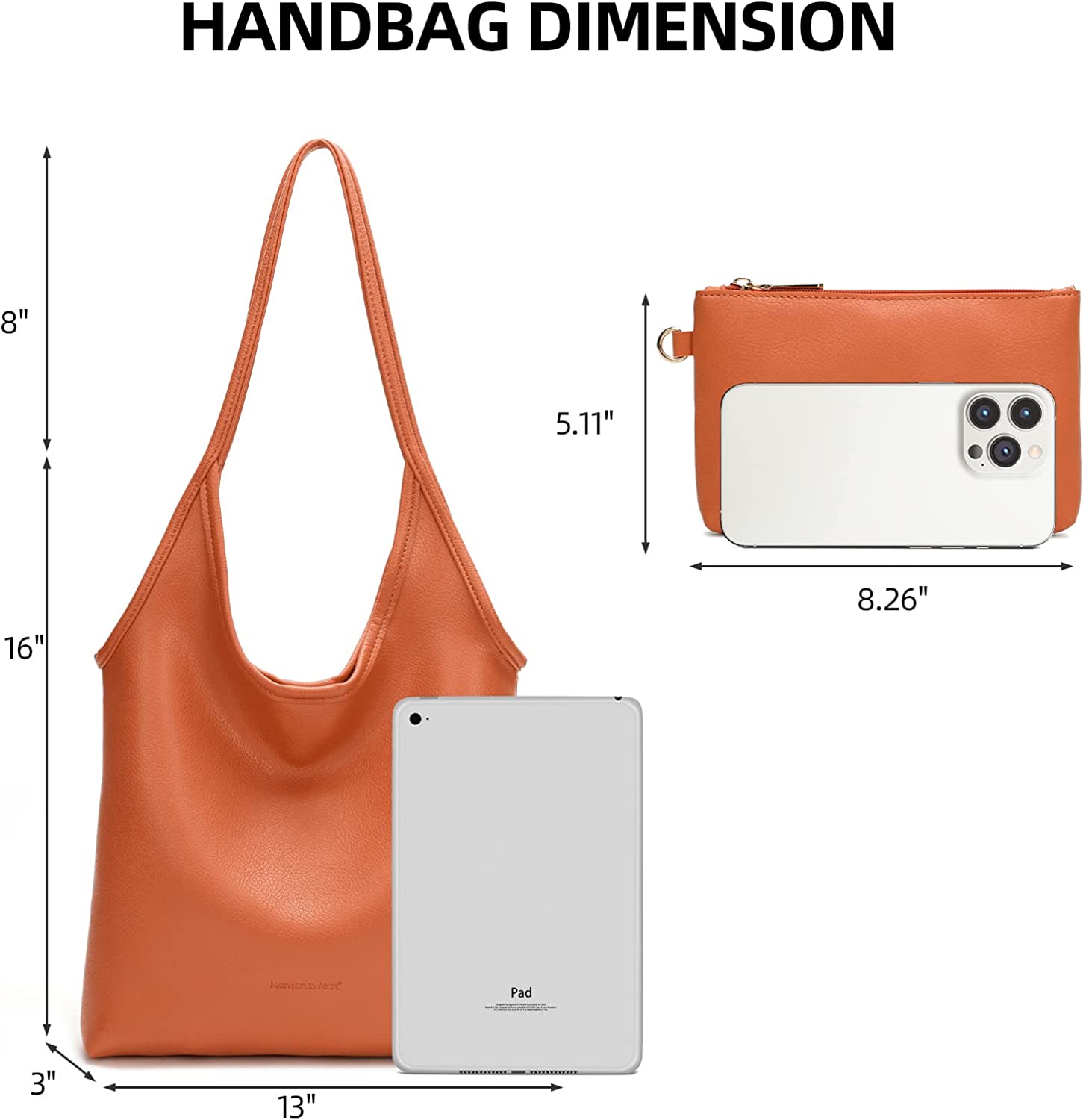 Montana West Slouchy Hobo Bags for Women Soft Designer Shoulder Purses Ladies Top Handle