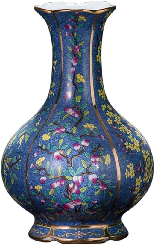 ZHYH Jingdezhen Porcelain Enamel Floor Vase Rose Vase Flower Arrangement Antique Chinese Style Living Room Antique