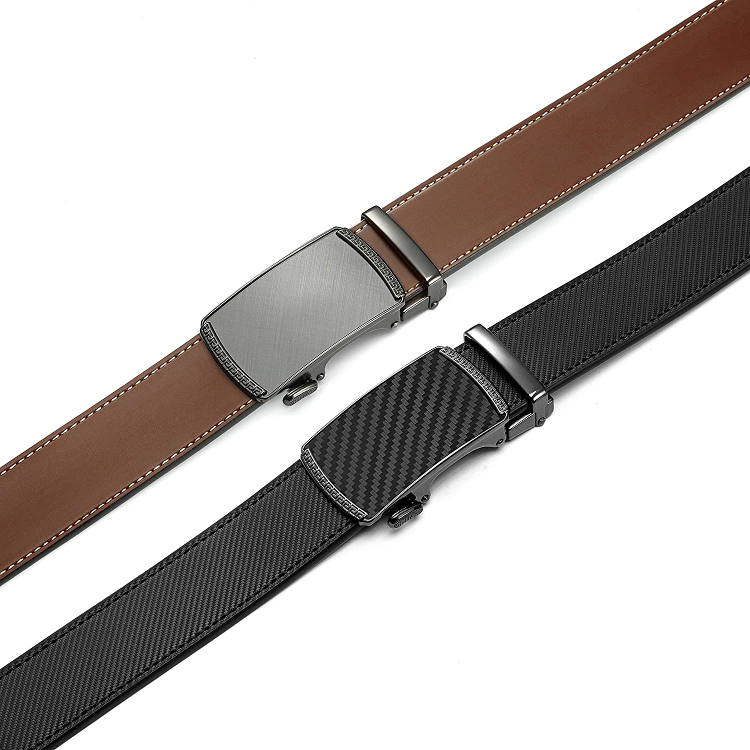 CHAOREN Ratchet Belts for Men 2 Pack - Mens Belt Leather 1 3/8" in Gift Set Box - Meet Almost Any Occasion and Outfit