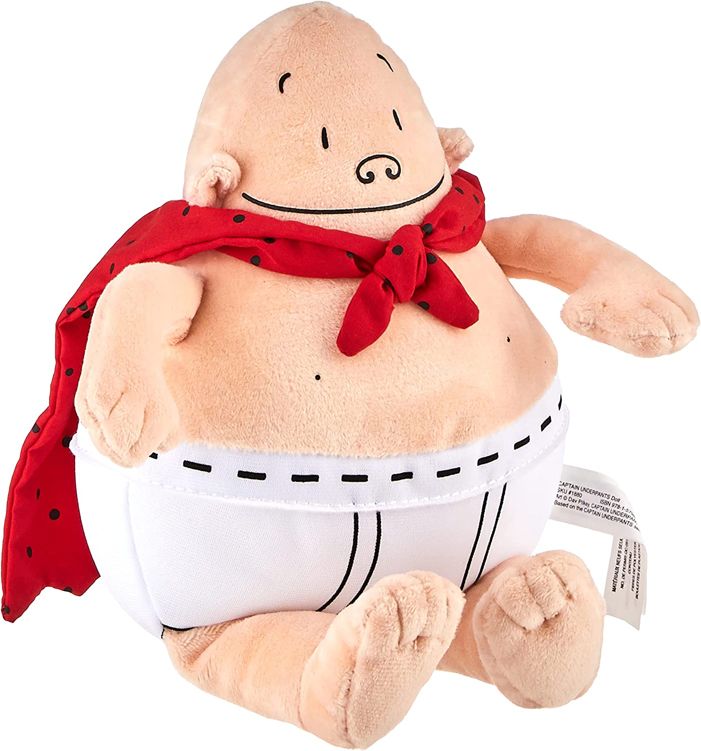 MerryMakers Captain Underpants Soft Superhero Toy, 10-Inch, from The bestselling Comic Book Series by Dav Pilkey, Red
