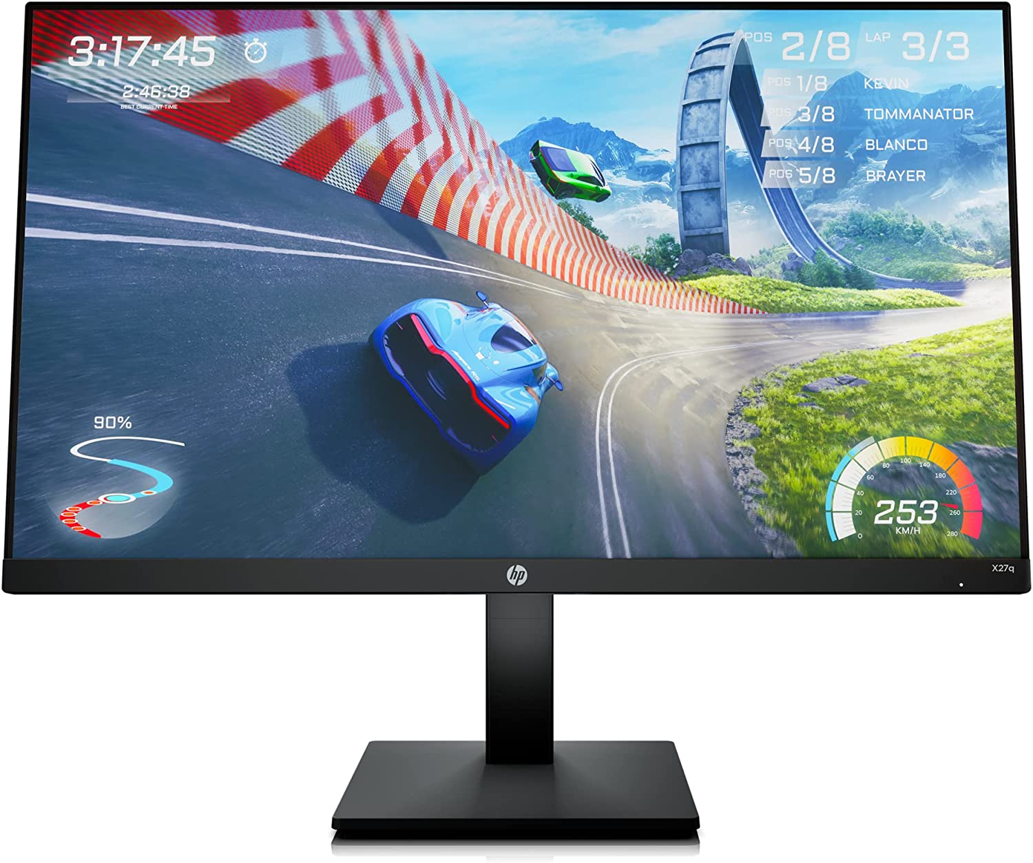HP 27-inch QHD Gaming with Tilt/Height Adjustment with AMD FreeSync Premium Technology (X27q, 2021 model)