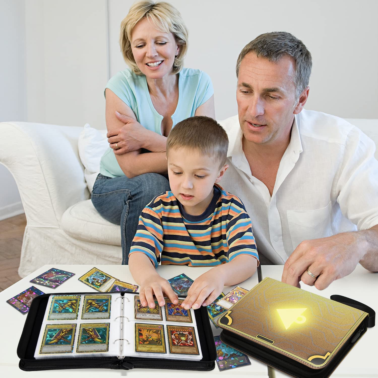 Bheddi Trading Card Binder Compatible with Yu-Gi-Oh! Cards, TCG Card Album Folder Books Case with Zipper for PTCG MTG YGO (Millennium Puzzle)