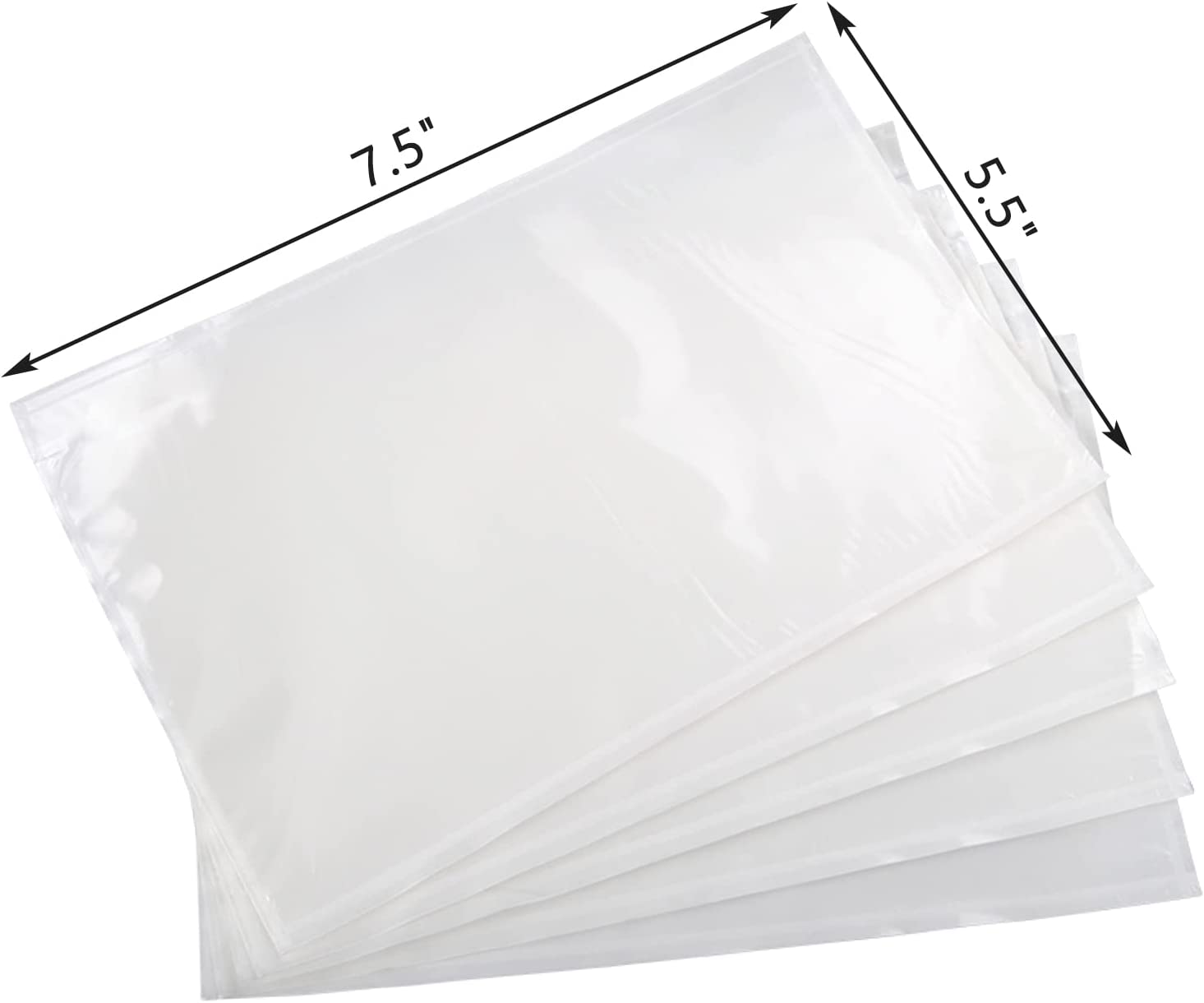 RyhamPaper Packing List Envelopes, Clear 7.5" x 5.5" Self Adhesive Shipping Labels Envelope Pouches (200 PCS)